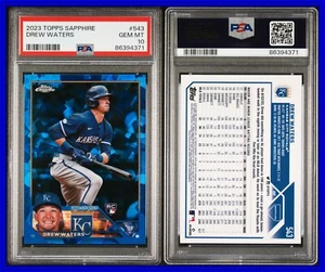 PSA 10 2023 Topps Chrome Sapphire #543 Drew Waters RC Kansas City Royals POP2 - Picture 1 of 1