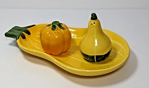 Avon 1984 shaker decorativo zucca sale e pepe con piatto a zucca - Foto 1 di 11
