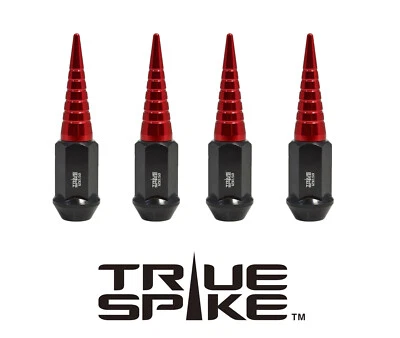 20 tuercas True Spike 89 mm 1/2" con espirales rojas para Dodge Jeep Plymouth Foto 1 de 3