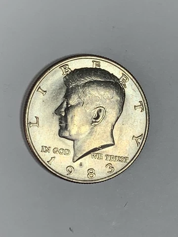 1983-D Kennedy Clad Half Dollar - Nice Almost Uncirculated Coin Cover