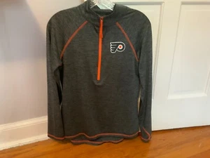 Prenda para el torso pulóver Philadelphia Flyers para mujer mediana Majestics hockey 1/4 cremallera elástica - Imagen 1 de 6