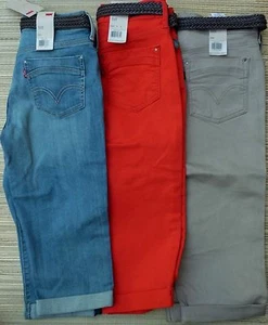 LEVI'S 515 MISSES JEANS CAPRI DENIM COLORATI A VITA MEDIA CON POLSINI E CINTURA LISTINO 48€ - Foto 1 di 12