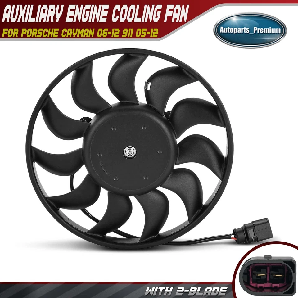 Ventilador de refrigeración del motor auxiliar derecho derecho derecho para Porsche Cayman 06-12 911 05-12 Boxster Foto 1 de 4