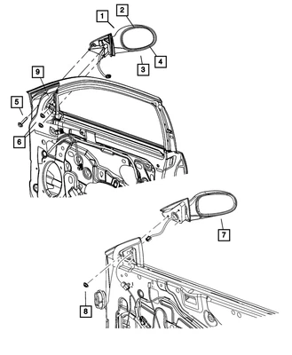 Espejo retrovisor exterior izquierdo original Mopar 4805311AD Foto 1 de 4