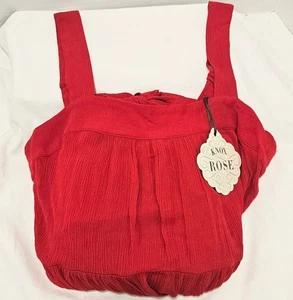 NWT Knox Rose Red Crinkle Maxi Dress Size M Sleeveless Tie Back Tiered Skirt - Picture 1 of 7