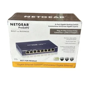 NetGear ProSafe GS108 8 Port Gigabit Ethernet Switch (NEW, SEALED BOX) - Picture 1 of 7