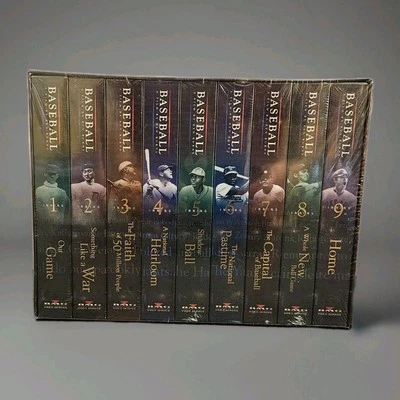 Baseball A Film by Ken Burns 9 Inning Boxed Set VHS 1994 9 Tapes New Sealed - Image 1 of 4