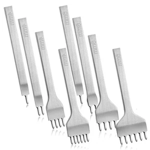 8 Pieces Leather Chisel Set - 4mm 1/2/4/6 Prong and 6mm 1/2/4/6 Prong Leather... - Picture 1 of 7