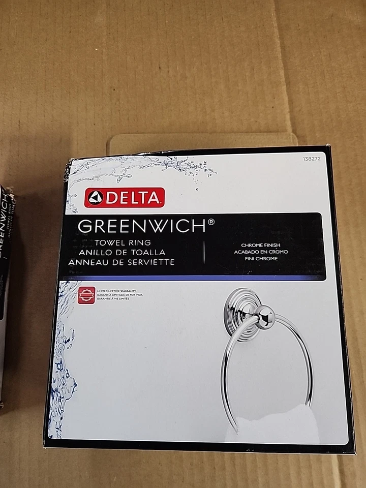 Delta 138272 Greenwich Collection Towel Ring Chrome I2