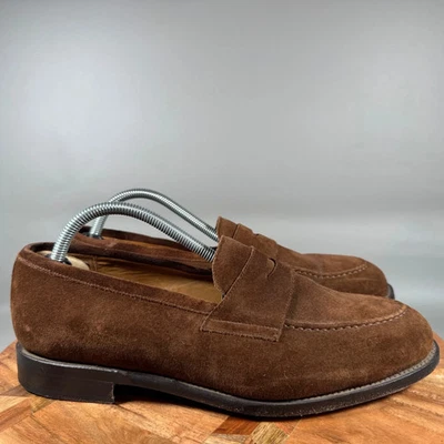 Morjas Mens Brown Suede Penny Loafer Shoes Made in Spain Size 8.5 - Image 1 of 4