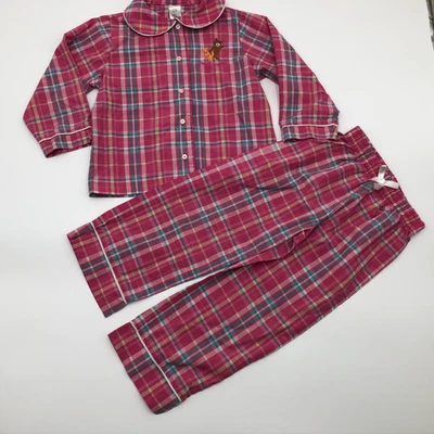 Gap girls Pj sleepwear 2 piece Pajama Set Pink Plaid size 4 - Image 1 of 4