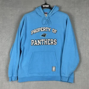 Carolina Panthers Rebook Hoodie Shirt NFL Vintage blau Pullover Buchstaben aufgenäht - Bild 1 von 8
