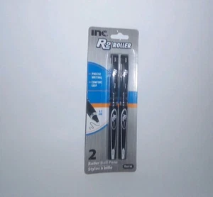 ROLLER BALL(BLACK INK) 2 PENS- PRECISE WRITIN'; SOFT COMFORT GRIP; LONG LAST INK - Picture 1 of 9