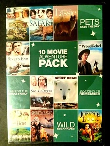 10 Movie Adventure Pack Vol 1 DVD 2-Disc Set Lassie Spirit Bear Jungle Book More - Picture 1 of 5