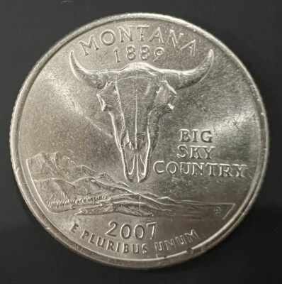 RARE 2007 Montana State Quarter - Obverse Rim Error - Error Quarter - Image 1 of 4