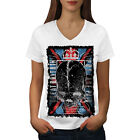 Wellcoda Great Britain Queen Womens V-Neck T-shirt, Postal Graphic Design Tee