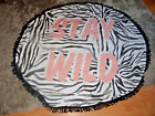Circular animal striped fringed throw/towel/rug, 'Stay Wild', by South Beach