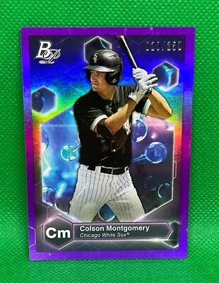 2022 BOWMAN PLATINUM COLSON MONTGOMERY PRECIOUS ELEMENTS PURPLE 20/250 WHITE SOX - Image 1 of 2