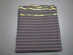 DORMEUIL FABRIC MADE IN ENGLAND 3 YDS 108" BLACK WITH RED STRIPING TAILOR/SUIT - Picture 1 of 5