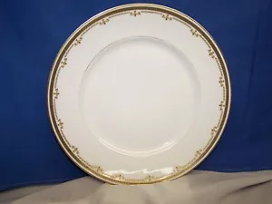 BALLEROY H DINNER PLATE 9-5/8" GOLD TRIM 7 VERGE, GOLD BAND W/ BLACK - Foto 1 di 5