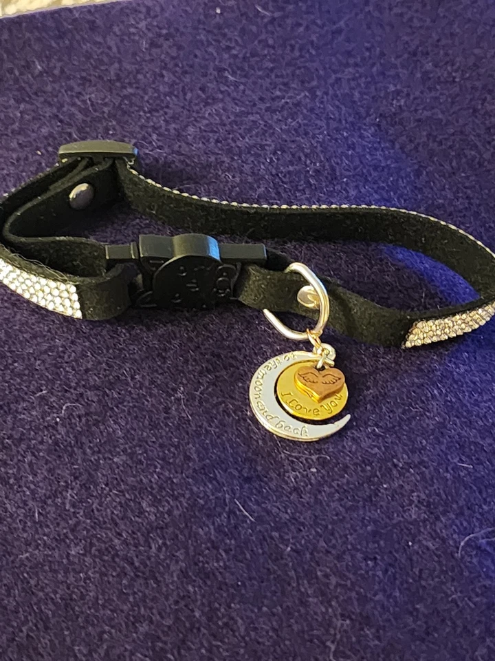 Collar brillante para joyas para gatos/gatitos, cuero, elige el color del cuello, nuevo, separable Foto 1 de 4