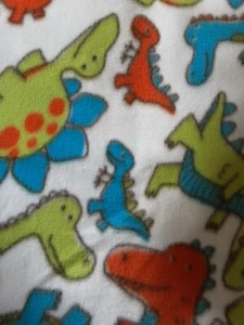 Handmade Colorful Dino Fleece Blanket 59 L X 36 W Multicolor One Layer Tied... - Picture 1 of 4