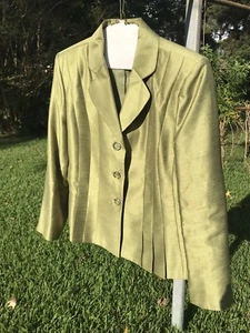 Le Suit Kleid Jacke Metallic Grün, Größe 14 - Bild 1 von 5