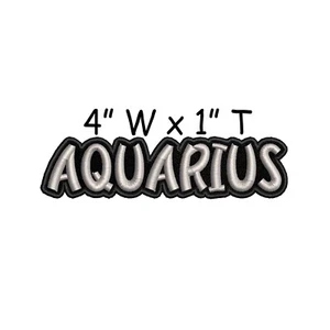 Word! Iron on Patch - Patches Aquarius Text Words Embroidery Applique - Picture 1 of 12