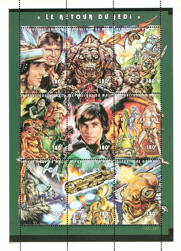 Malí #YT1149-YT1157 MNH 1997 Star Wars El Retorno del Jedi [931] Foto 1 de 1