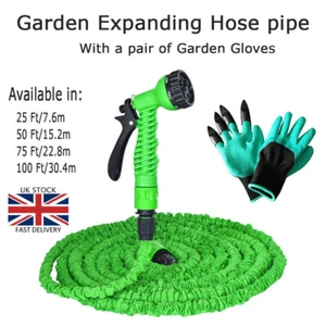 Hose Pipes Garden Expanding Flexible Magic Lightweight Reel with 7 Sprayer Gun - Picture 1 of 15