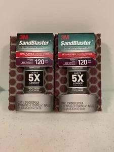 (2-Pack) 3M SandBlaster 120 Grit Sanding Sponge Medium #20908-120-UFS - Picture 1 of 4