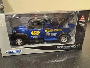 WELLY 1953 CHEVROLET TOW TRUCK BLUE 1:34 DIE CAST METAL MODEL - Picture 1 of 2