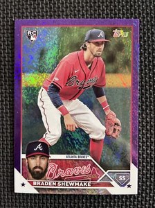 2023 Topps Update Braden Shewmake RC #US206 Purple Foil #/799 Braves