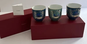 Tazas de porcelana Cartier Panthère de Cartier en muy buena condición (juego de 3) caja de regalo de lujo - Imagen 1 de 17