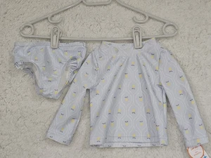 Swimsuit Set 2pc. Child Of Mine Carter’s Blue Long Sleeve Rash Guard Size 6m - Picture 1 of 14