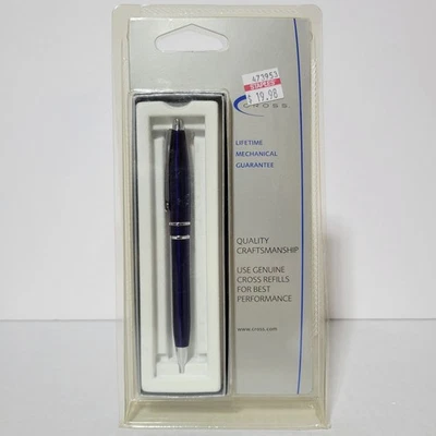 Bolígrafo Cross 2001 nuevo sellado #542-2CS bandas azules plateadas Foto 1 de 3
