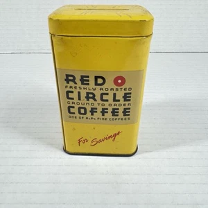 Vintage Red Circle Coffee Tin Bank "For Savings" A&P 1960s - Picture 1 of 7