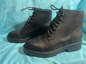 Neu ohne Etikett Thursday Everyday Damenstiefel schwarz mattes Leder Größe 5,5 - Bild 1 von 12