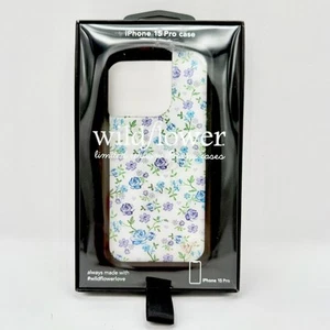 Wildflower iPhone 15 Pro Case – Lilac & Blue Floral – Limited Edition – NWT - Zdjęcie 1 z 6