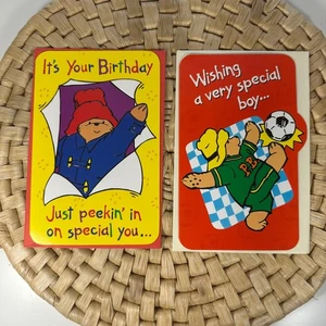Set biglietti di auguri compleanno orso Paddington vintage 1998 1999 auguri americani - Foto 1 di 5