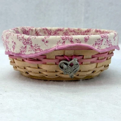 Longaberger American Cancer Society Pink Hope Handmade Basket with Liner and Pin - Image 1 of 4