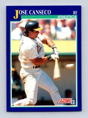 1991 Score #1 Jose Canseco Oakland Athletics - Image 1 of 2