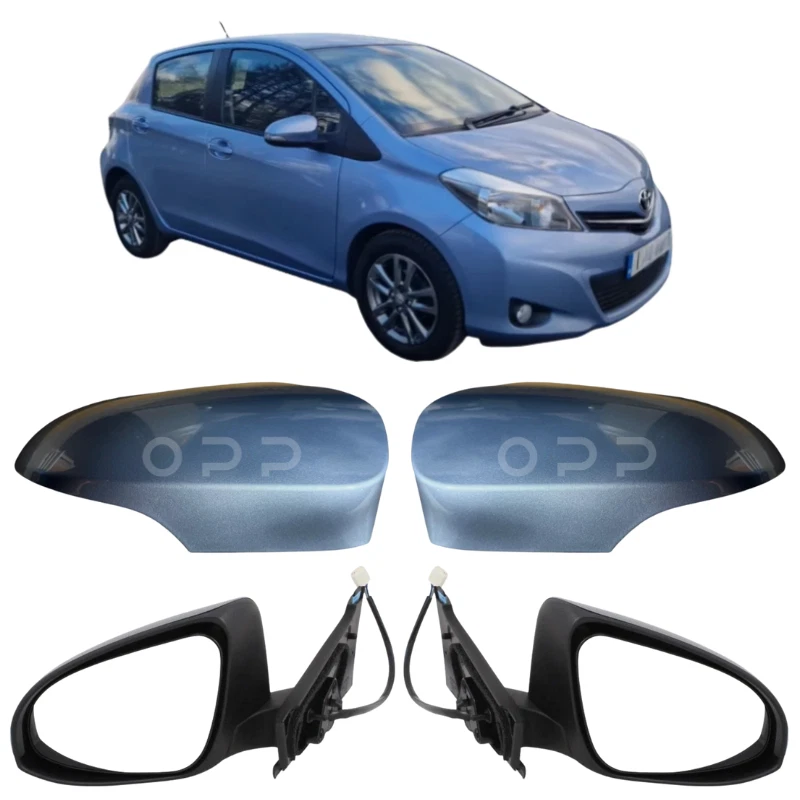 Espejo retrovisor eléctrico pintado azul metálico claro para Toyota Yaris 2011-2019 Foto 1 de 4