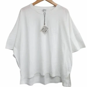 LOEWE Anagram Cropped T-Shirt Size S White Made in Portugal New with Tags HN6705 - Picture 1 of 3