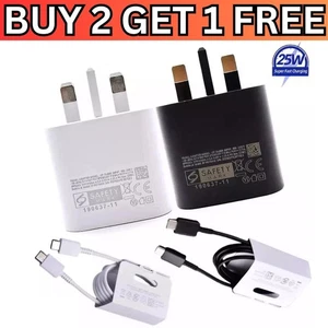 Super Fast 25W Type C Charger Plug/Cable For Samsung Galaxy S23 S22 S21 S20 UK - Picture 1 of 10