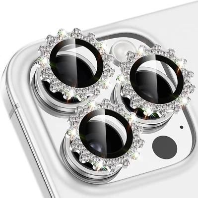 Protector de lente de cámara claro HD diamante brillante para iPhone 16 15 14 13 12 Pro Max Foto 1 de 4