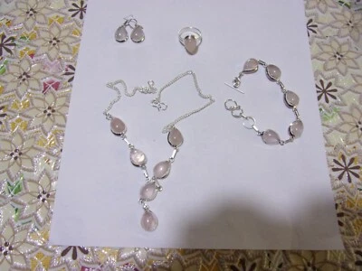 parur  in argento e quarzo rosa - Immagine 1 di 4