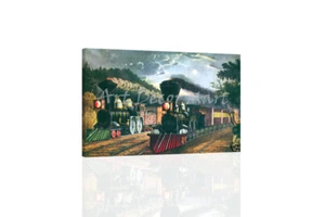 Lightning Express Trains - CANVAS OR PRINT WALL ART - Picture 1 of 2
