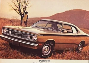 Duster 340 2-pg  8.5X17 inch  Vintage print ad ready to frame and display - Picture 1 of 3