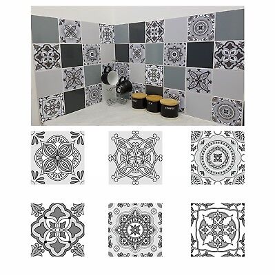 Grey Patterned Mosaic Tile Stickers Transfers For 150mm X 150mm / 6 X 6 Inch G01 • 1.68£